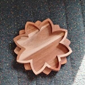 Wooden Flower-Shaped Tray